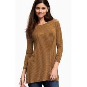 Old Navy Long Sleeve Relaxed Striped Tunic Burnt Ochre Size L